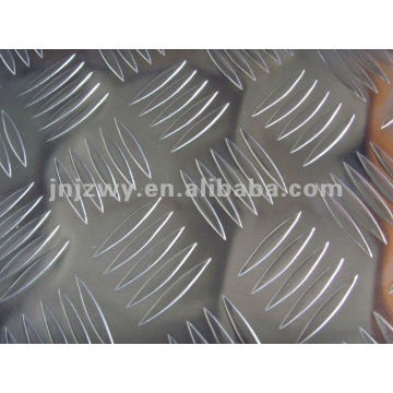 1050 cinq barres plaques en aluminium antidérapantes pour planchers